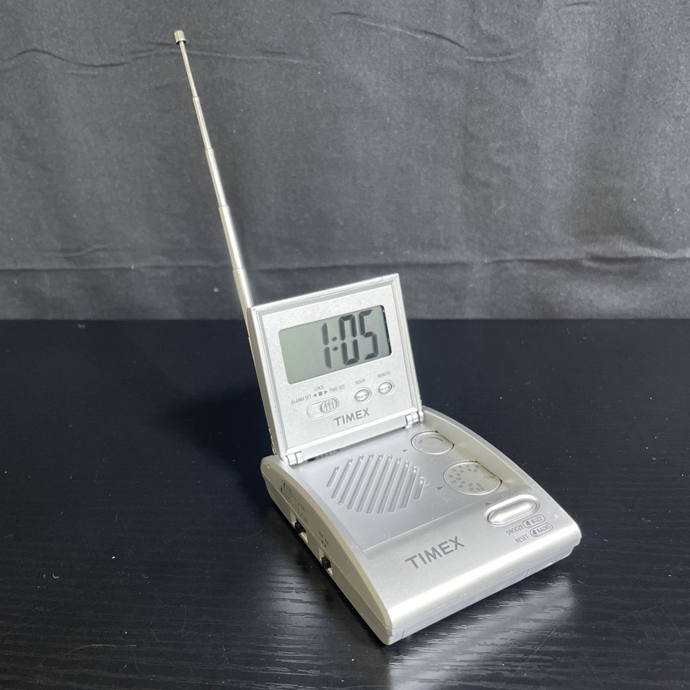 The TIMEX Flip Top Travel Alarm Clock AM/FM Portable Radio Model T315S TESTED